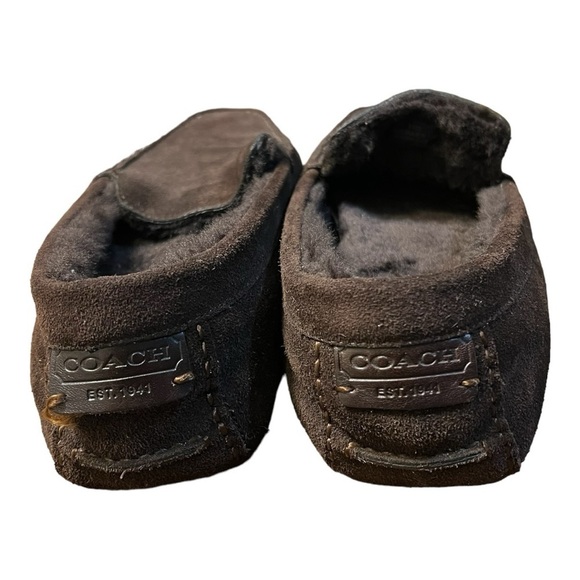 Coach Brown Leather Shearling Moccasin Indoor Outdoor Size 11B main image 7